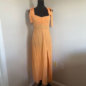 Forever 21 Orange Maxi Dress Sweetheart Small